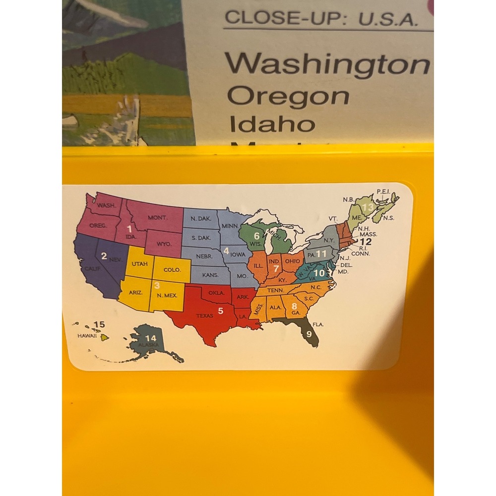 National Geographic Close-Up USA Vintage Map Set Yellow Plastic Case 1970s - Picture 7 of 9